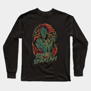 Super Spartan Artwork Warrior Michigan State Long Sleeve T-Shirt